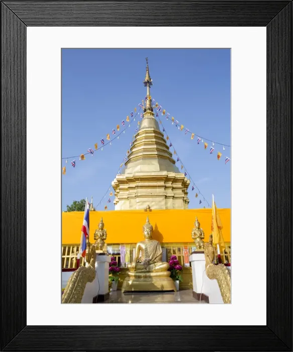 Framed Print : Temple chedi (stupa) at Doi Kham (Wat Phra That Doi Kham) (Temple of the Golden Mountain) Framed Print : Temple chedi (stupa) at Doi Kham (Wat Phra That Doi Kham) (Temple of the Golden Mountain)