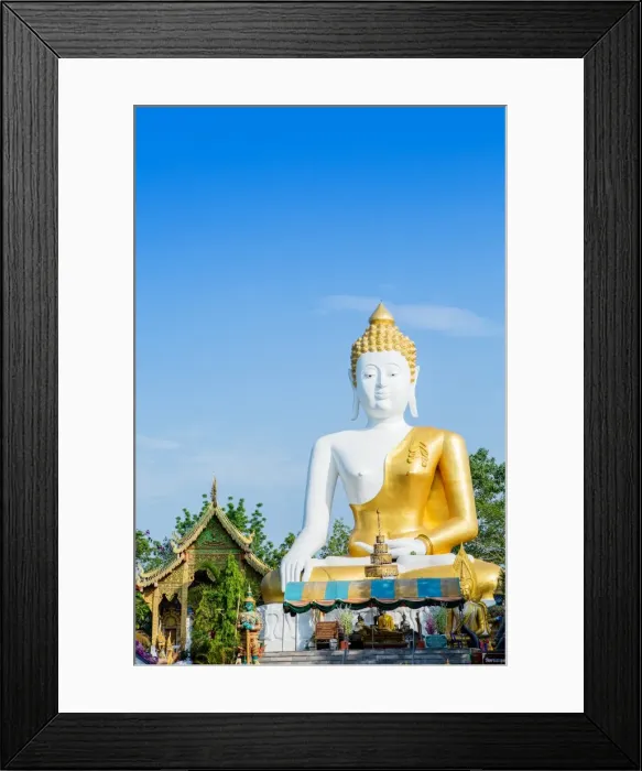 Framed Print : Giant sitting Buddha at Doi Kham (Wat Phra That Doi Kham) (Temple of the Golden Mountain) Framed Print : Giant sitting Buddha at Doi Kham (Wat Phra That Doi Kham) (Temple of the Golden Mountain)