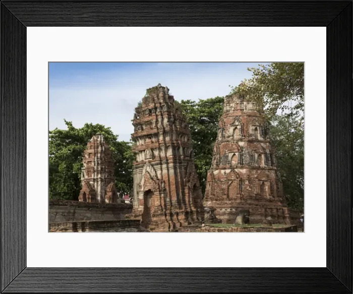 Framed Print : Khmer style prangs (stupas) (chedis) at Wat Mahathat, Ayutthaya, UNESCO World Heritage Site Framed Print : Khmer style prangs (stupas) (chedis) at Wat Mahathat, Ayutthaya, UNESCO World Heritage Site