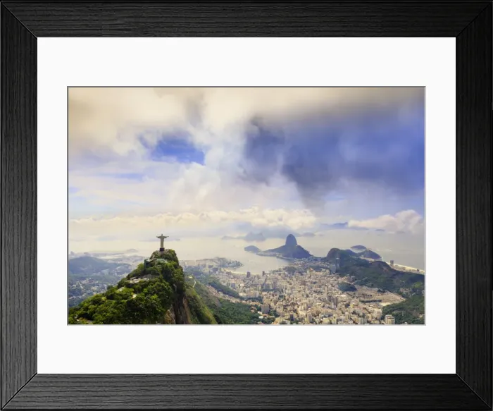 Framed Print : View of the Christ statue, Sugar Loaf and Guanabara Bay