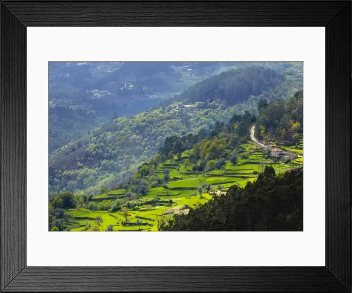 Framed Print : Terraced fields, Peneda Geres National Park, the only national park in Portugal, Norte Region Framed Print : Terraced fields, Peneda Geres National Park, the only national park in Portugal, Norte Region