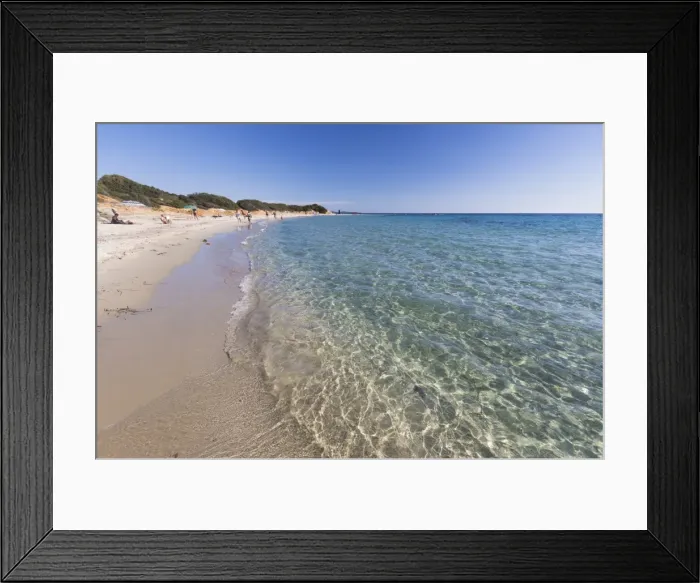 Framed Print : The crystal turquoise water of the sea frames the sandy beach, Sant Elmo Castiadas Framed Print : The crystal turquoise water of the sea frames the sandy beach, Sant Elmo Castiadas