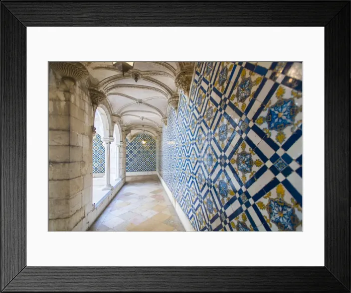 Framed Print : Walls covered in beautuful Azelejo tiles on display at The National Azulejo Museum in Lisbon Framed Print : Walls covered in beautuful Azelejo tiles on display at The National Azulejo Museum in Lisbon