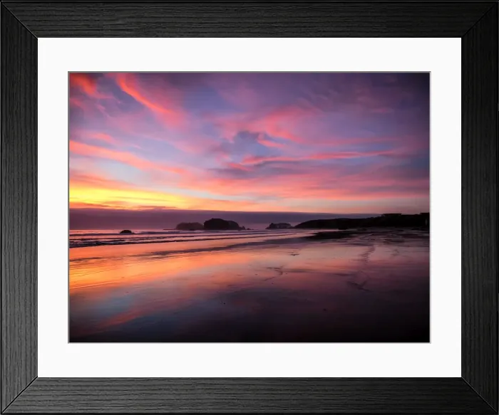 Framed Print : Sunset in Bandon, Oregon, United States of America, North America Framed Print : Sunset in Bandon, Oregon, United States of America, North America