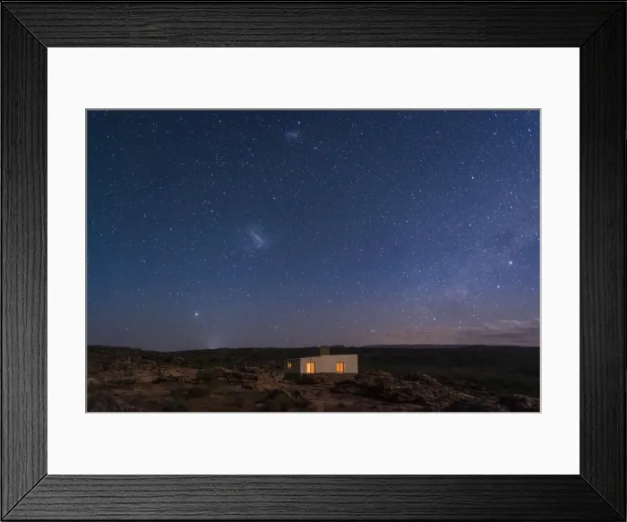 Framed Print : A little house under a sky full of stars in the Cederberg, Western Cape, South Africa Framed Print : A little house under a sky full of stars in the Cederberg, Western Cape, South Africa