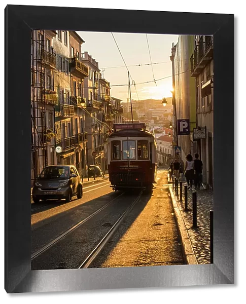 Tram in Lisbon, Portugal, Europe