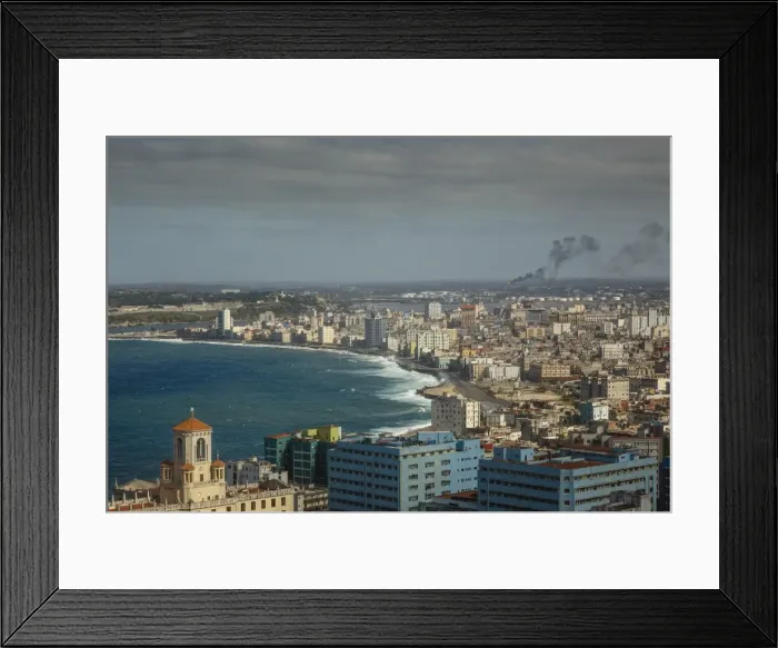 Framed Print : Elevated view over the city and the Malecon waterfront, Havana, Cuba, West Indies Framed Print : Elevated view over the city and the Malecon waterfront, Havana, Cuba, West Indies