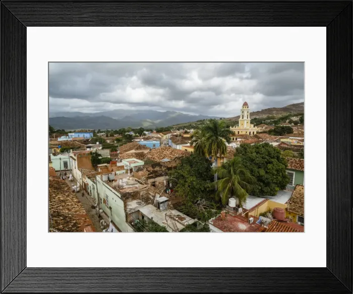 Framed Print : An elevated view of the terracotta roofs and the bell tower of the Museo Nacional de la Lucha Framed Print : An elevated view of the terracotta roofs and the bell tower of the Museo Nacional de la Lucha