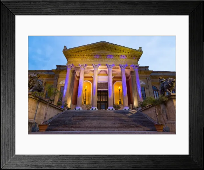 Framed Print : Entrance to Teatro Massimo at night, one of the largest opera houses in Europe, Palermo Framed Print : Entrance to Teatro Massimo at night, one of the largest opera houses in Europe, Palermo