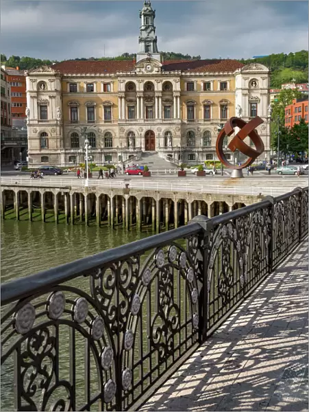 Bilbao City Hall on the river Nervion, Biscay (Vizcaya), Basque Country (Euskadi)