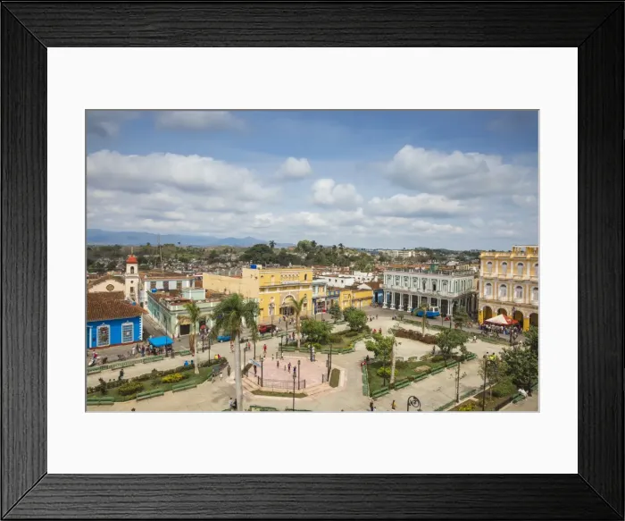 Framed Print : View of Parque Serafin Sanchez, the main square, surrounded by Neoclassical buildings Framed Print : View of Parque Serafin Sanchez, the main square, surrounded by Neoclassical buildings