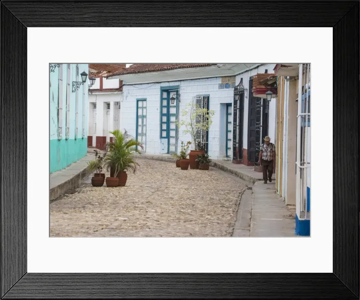 Framed Print : Colonial houses on cobbled street, Sancti Spiritus, Sancti Spiritus Province, Cuba Framed Print : Colonial houses on cobbled street, Sancti Spiritus, Sancti Spiritus Province, Cuba
