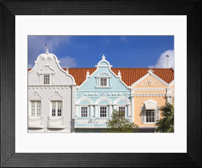 Framed Print : Colonial Dutch architechure near Main Street, Oranjestad, Aruba, Netherlands Antilles Framed Print : Colonial Dutch architechure near Main Street, Oranjestad, Aruba, Netherlands Antilles