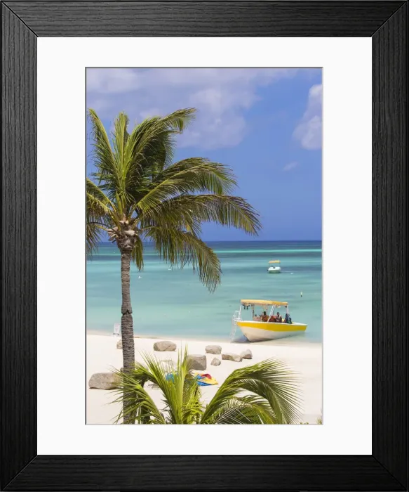 Framed Print : Palm Beach, Aruba, Netherlands Antilles, Caribbean, Central America Framed Print : Palm Beach, Aruba, Netherlands Antilles, Caribbean, Central America