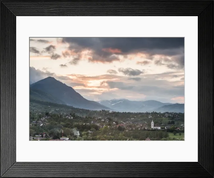 Framed Print : Romanian countryside surrounding Bran Castle at sunset, Transylvania, Romania, Europe Framed Print : Romanian countryside surrounding Bran Castle at sunset, Transylvania, Romania, Europe
