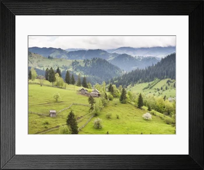 Framed Print : Hilly rural landscape of the Bukovina Region at Sadova, Romania, Europe Framed Print : Hilly rural landscape of the Bukovina Region at Sadova, Romania, Europe