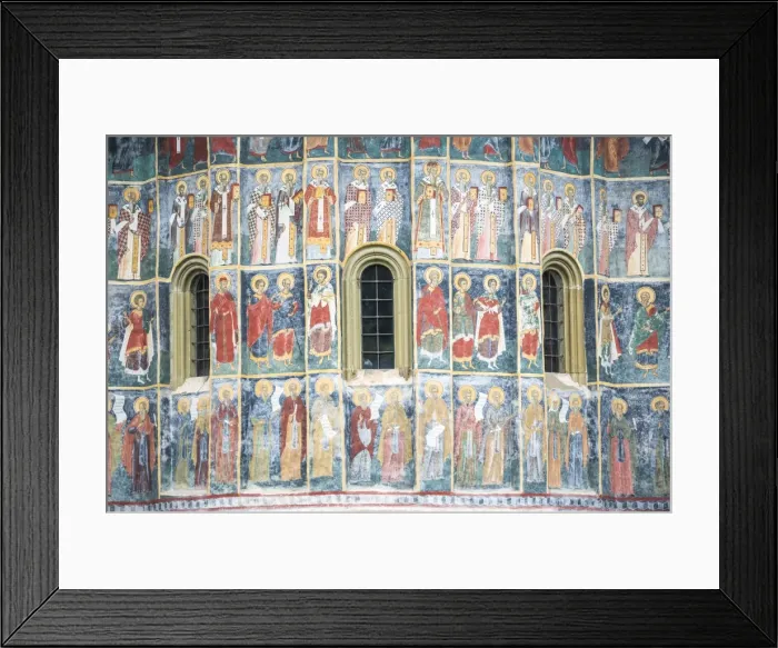 Framed Print : Painted murals at Sucevita Monastery, a Gothic church, one of the Painted Churches Framed Print : Painted murals at Sucevita Monastery, a Gothic church, one of the Painted Churches