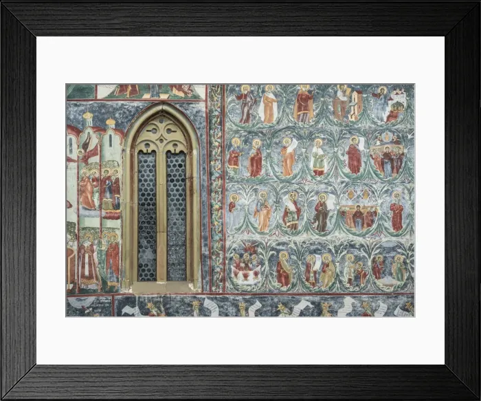 Framed Print : Painted murals at Sucevita Monastery, a Gothic church, one of the Painted Churches Framed Print : Painted murals at Sucevita Monastery, a Gothic church, one of the Painted Churches