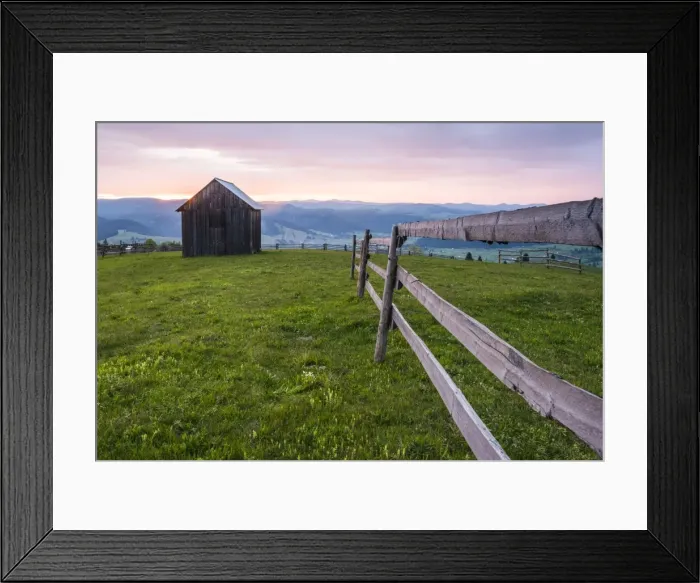 Framed Print : Rural Romanian landscape at sunrise in the Bukovina Region (Bucovina), Paltinu, Romania Framed Print : Rural Romanian landscape at sunrise in the Bukovina Region (Bucovina), Paltinu, Romania