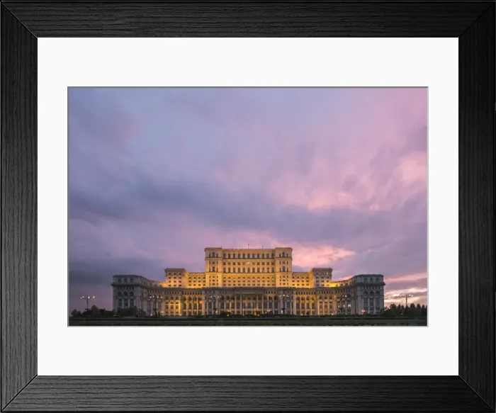 Framed Print : Palace of the Parliament at sunset, Bucharest, Muntenia Region, Romania, Europe