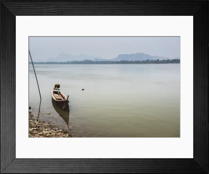 Framed Print : Motor boat on Salween River (Thanlwin River), Hpa An, Karen State (Kayin State), Myanmar (Burma) Framed Print : Motor boat on Salween River (Thanlwin River), Hpa An, Karen State (Kayin State), Myanmar (Burma)