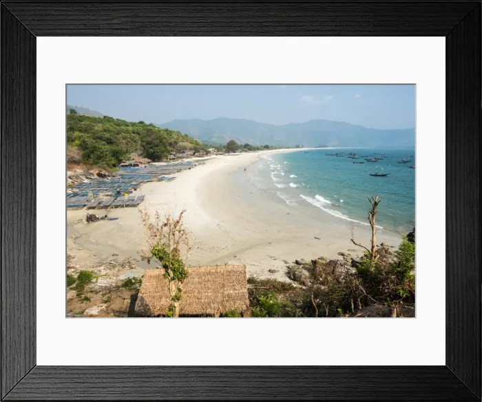 Framed Print : Tizit Beach and fishing village, Dawei Peninsula, Tanintharyi Region, Myanmar (Burma)