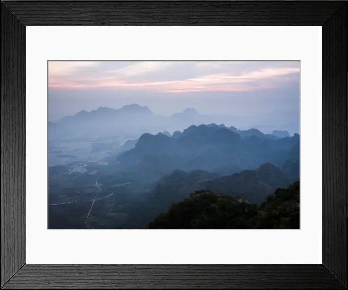 Framed Print : View from Mount Zwegabin at sunrise, Hpa An, Kayin State (Karen State), Myanmar (Burma) Framed Print : View from Mount Zwegabin at sunrise, Hpa An, Kayin State (Karen State), Myanmar (Burma)