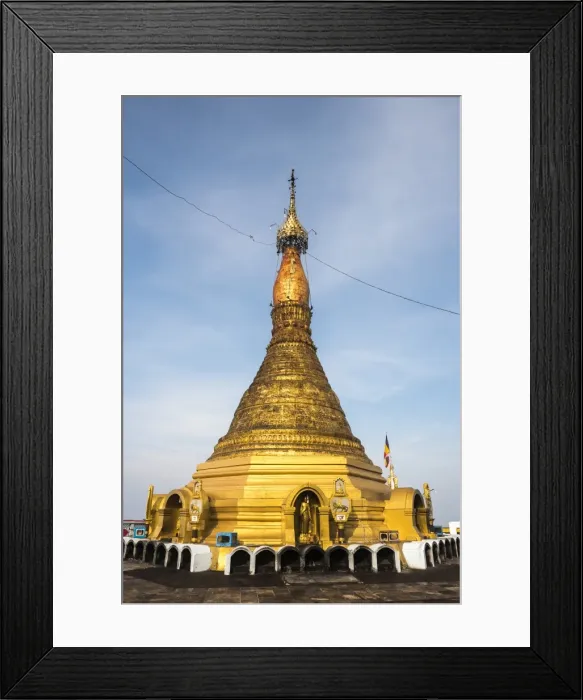 Framed Print : Mount Zwegabin Monasterys gold stupa, Hpa An, Kayin State (Karen State), Myanmar (Burma) Framed Print : Mount Zwegabin Monasterys gold stupa, Hpa An, Kayin State (Karen State), Myanmar (Burma)
