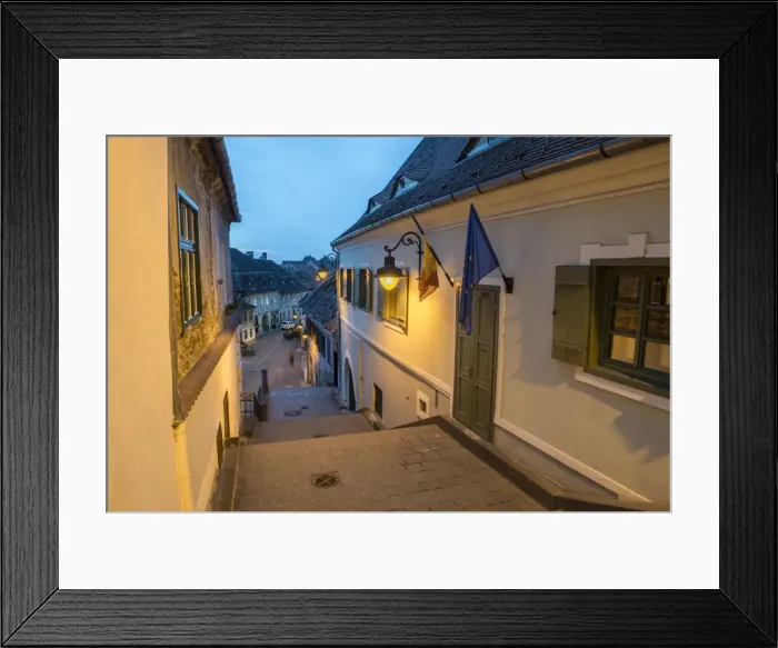 Framed Print : Sibiu, a 12th century Saxon city at night, Transylvania, Romania, Europe Framed Print : Sibiu, a 12th century Saxon city at night, Transylvania, Romania, Europe