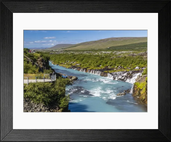 Framed Print : Hraunfossar, a series of waterfalls pouring into the Hvita River, Borgarfjordur, western Iceland Framed Print : Hraunfossar, a series of waterfalls pouring into the Hvita River, Borgarfjordur, western Iceland