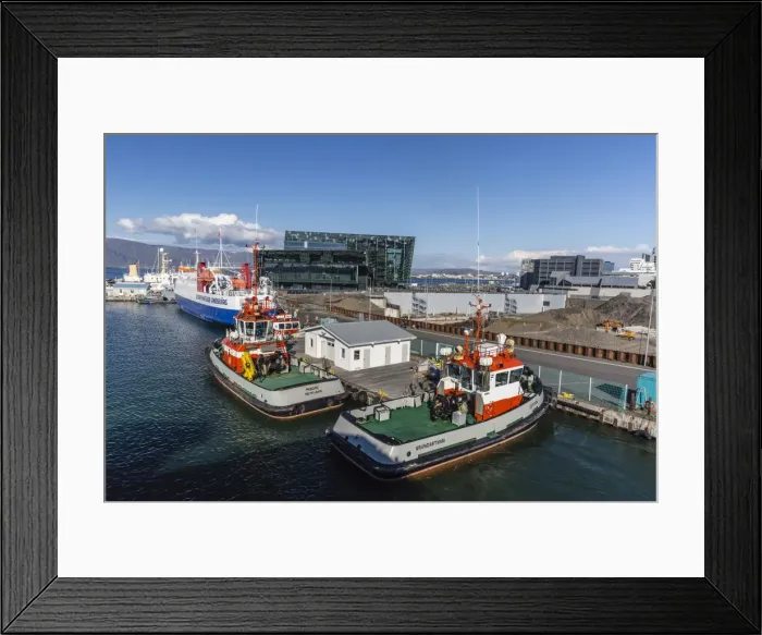 Framed Print : A view of the harbour in Reykjavik, Iceland, Polar Regions