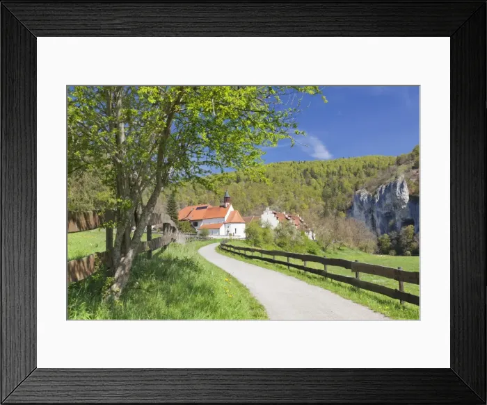 Framed Print : St. Georg chapel, Kaeppeler Hof, Thiergarten, Danube Valley in spring, Upper Danube Nature Park Framed Print : St. Georg chapel, Kaeppeler Hof, Thiergarten, Danube Valley in spring, Upper Danube Nature Park