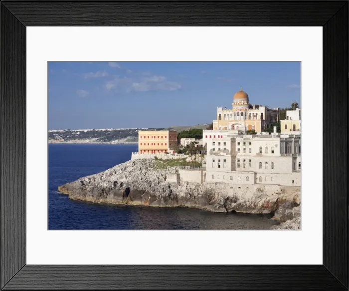Framed Print : Santa Cesarea Terme, Villa Sticchi, Adriatic Sea, Lecce province, Salentine Peninsula