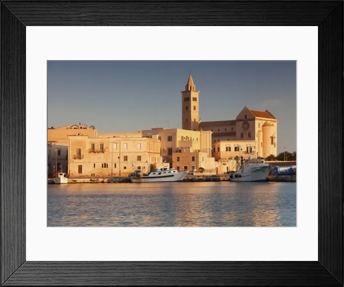 Framed Print : San Nicola Pellegrino cathedral, at sunrise, harbour, Trani, Le Murge, Barletta-Andria-Trani Framed Print : San Nicola Pellegrino cathedral, at sunrise, harbour, Trani, Le Murge, Barletta-Andria-Trani