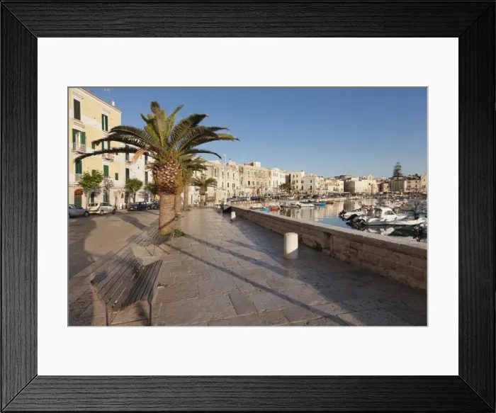 Framed Print : Promenade at the harbour, old town, Trani, Le Murge, Barletta-Andria-Trani district Framed Print : Promenade at the harbour, old town, Trani, Le Murge, Barletta-Andria-Trani district