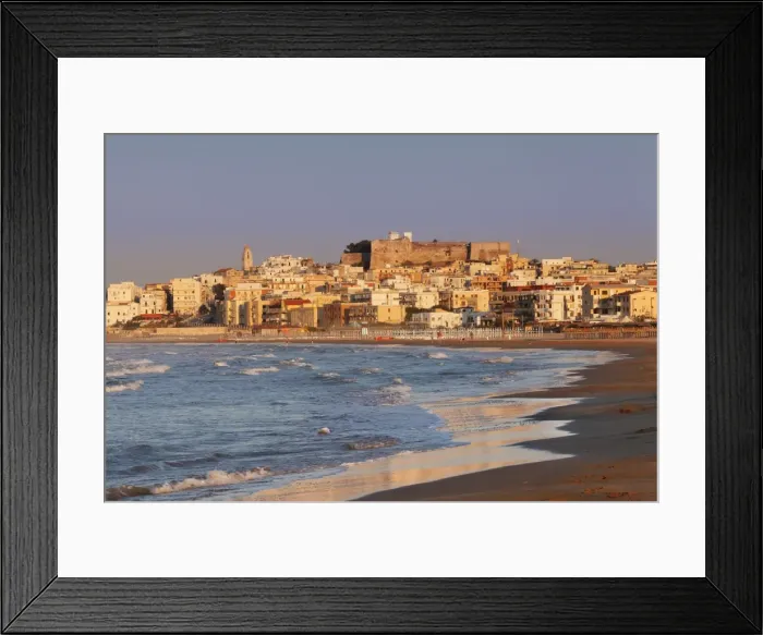 Framed Print : Old town with cathedral at sunset, Vieste, Gargano, Foggia Province, Puglia, Italy Framed Print : Old town with cathedral at sunset, Vieste, Gargano, Foggia Province, Puglia, Italy