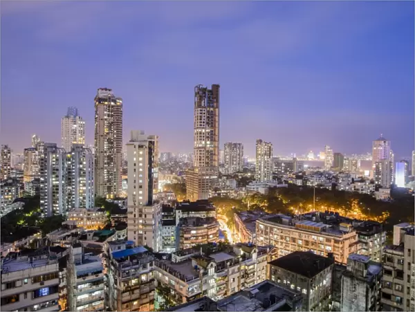 General view of the skyline of central Mumbai (Bombay), Maharashtra, India, Asia