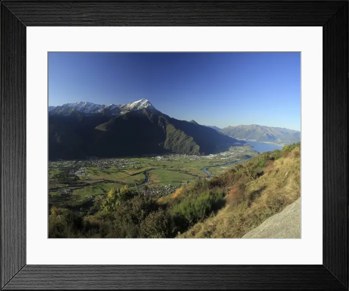 Framed Print : Panorama of Mount Legnone and Lake Como in the background, Valtellina, Lombardy, Italy Framed Print : Panorama of Mount Legnone and Lake Como in the background, Valtellina, Lombardy, Italy