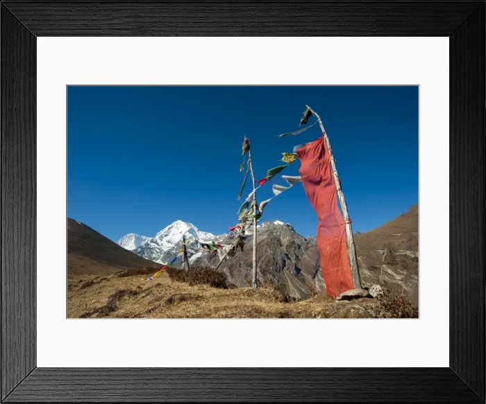 Framed Print : Prayers flags on the Lasa-Gasa trekking route, Thimpu District, Bhutan, Asia
