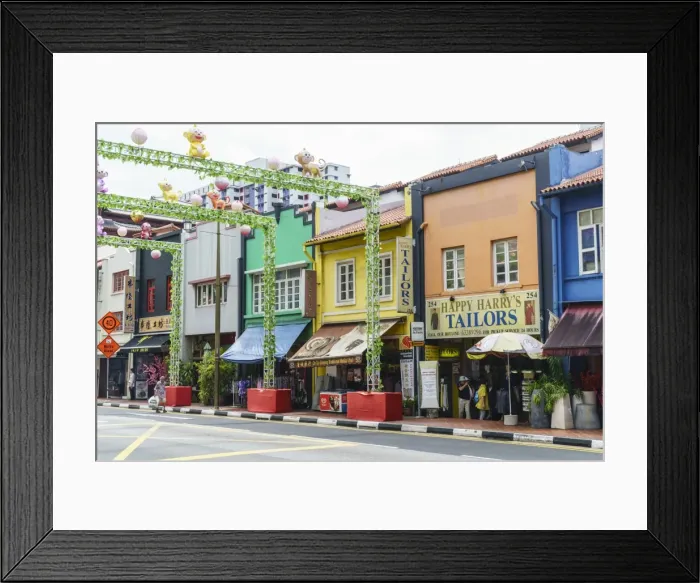 Framed Print : Colourful shophouses in South Bridge Road, Chinatown, Singapore, Southeast Asia, Asia