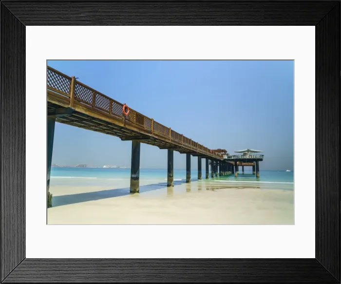 Framed Print : A pier on Jumeirah beach, Dubai, United Arab Emirates, Middle East Framed Print : A pier on Jumeirah beach, Dubai, United Arab Emirates, Middle East