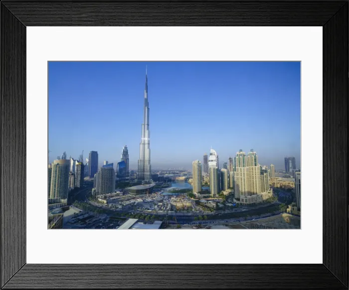 Framed Print : Burj Khalifa and surrounding Downtown skyscrapers, Dubai, United Arab Emirates, Middle Framed Print : Burj Khalifa and surrounding Downtown skyscrapers, Dubai, United Arab Emirates, Middle