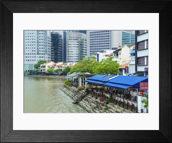 Framed Print : Quayside restaurants in Boat Quay, Singapore, Southeast Asia, Asia Framed Print : Quayside restaurants in Boat Quay, Singapore, Southeast Asia, Asia