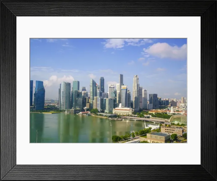 Framed Print : The towers of the Central Business District and Marina Bay in the early morning, Singapore Framed Print : The towers of the Central Business District and Marina Bay in the early morning, Singapore