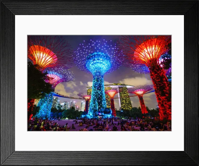 Framed Print : Supertree Grove in the Gardens by the Bay, a futuristic botanical gardens and park