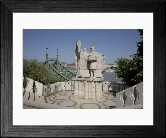 Framed Print : Statue of Saint Stephen Kiraly near Liberty bridge, Budapest, Hungary, Europe Framed Print : Statue of Saint Stephen Kiraly near Liberty bridge, Budapest, Hungary, Europe