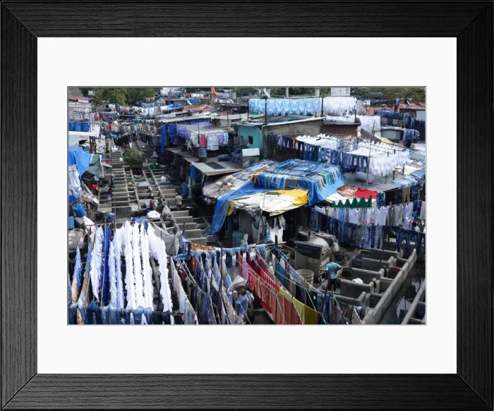 Framed Print : Slum washing ghats, Mumbai (Bombay), Maharashtra, India, Asia Framed Print : Slum washing ghats, Mumbai (Bombay), Maharashtra, India, Asia