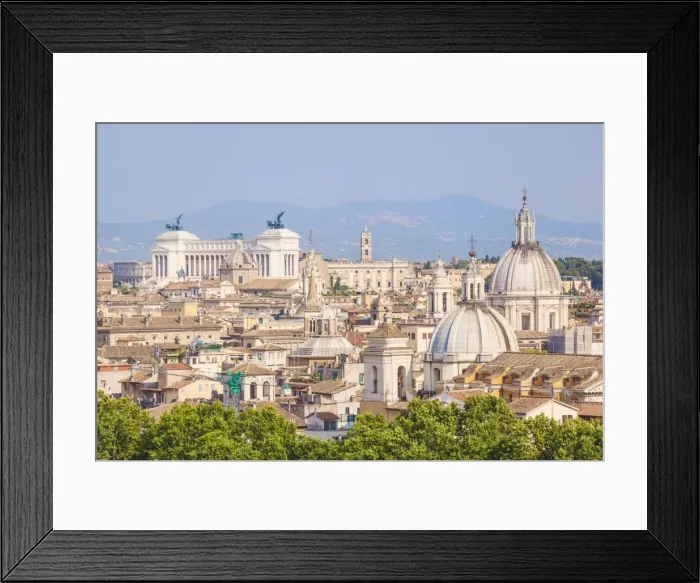 Framed Print : Churches and domes of the Rome skyline showing Victor Emmanuel II monument in the distance Framed Print : Churches and domes of the Rome skyline showing Victor Emmanuel II monument in the distance