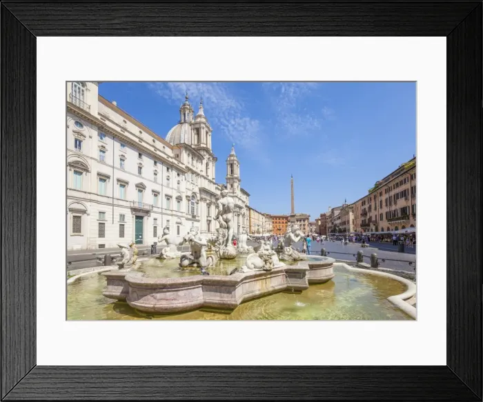 Framed Print : Sant Agnese in Agone church and the Fontana del Moro in the Piazza Navona, Rome, Lazio Framed Print : Sant Agnese in Agone church and the Fontana del Moro in the Piazza Navona, Rome, Lazio