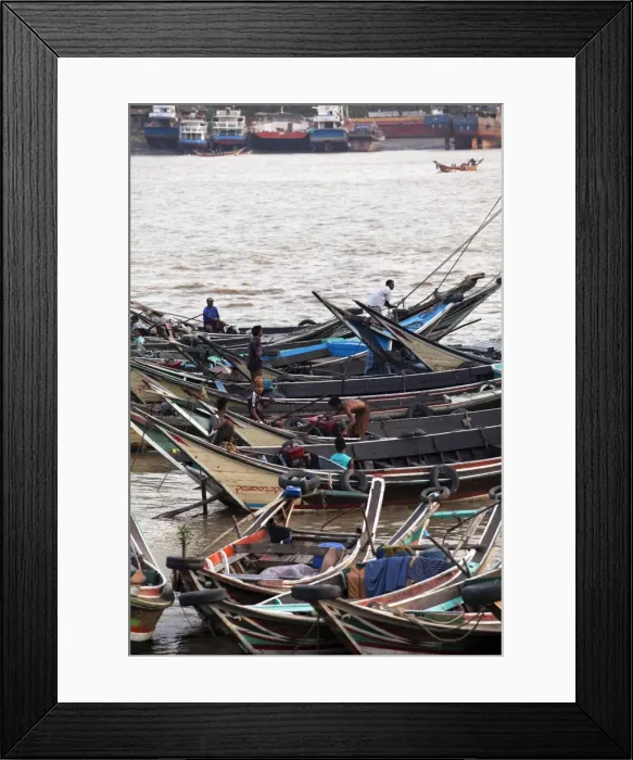 Framed Print : River life, passenger ferries, Yangon River, Yangon (Rangoon), Myanmar (Burma), Asia Framed Print : River life, passenger ferries, Yangon River, Yangon (Rangoon), Myanmar (Burma), Asia